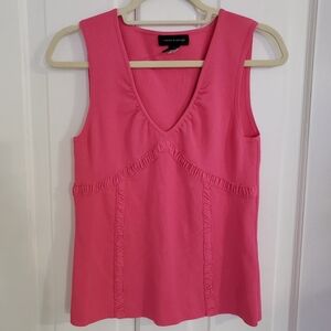 Cable & Gauge Babydoll Top Women MEDIUM Ribbed‎ Stretchy Ruffle Coquette Y2K